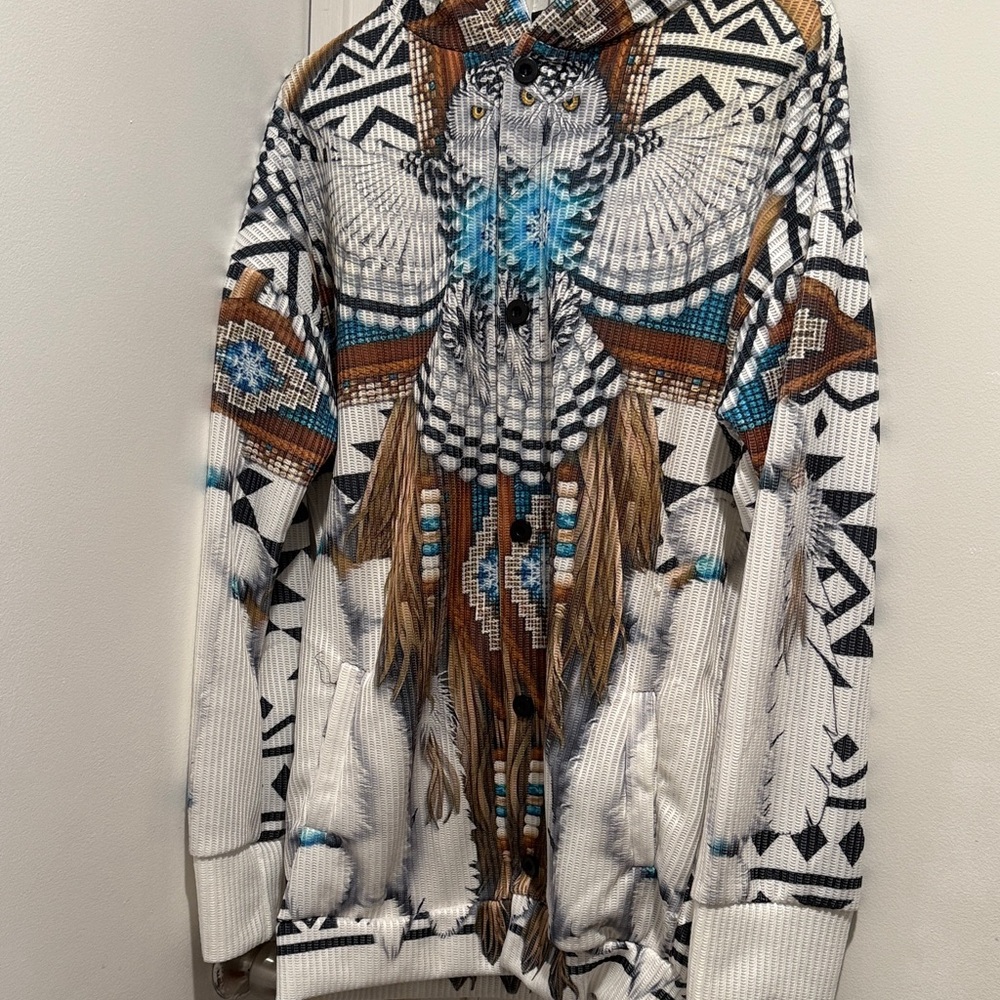 Geometric Owl Patterned Jacket - image 1